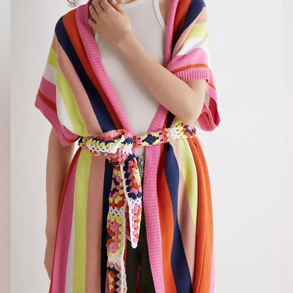 NWT Anthro Belted Stripe Kimono